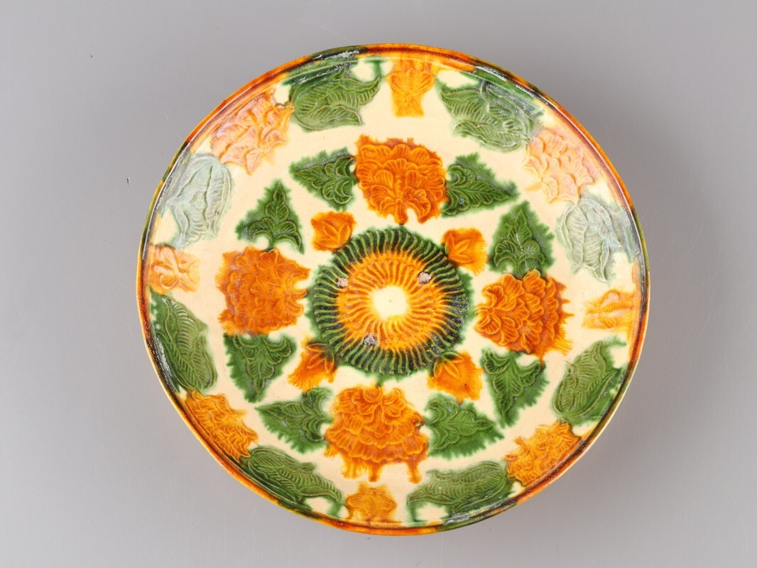 中国古玩 唐物 唐代 唐三彩 皿 時代物 極上品 初だし品 D5261_画像2