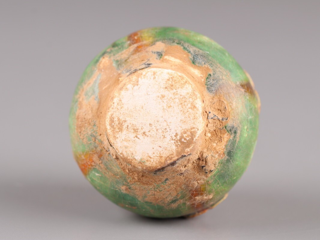 中国古玩 唐物 唐代 唐三彩 茶碗 盃 小壷 三点 時代物 極上品 初だし品 D5366_画像8