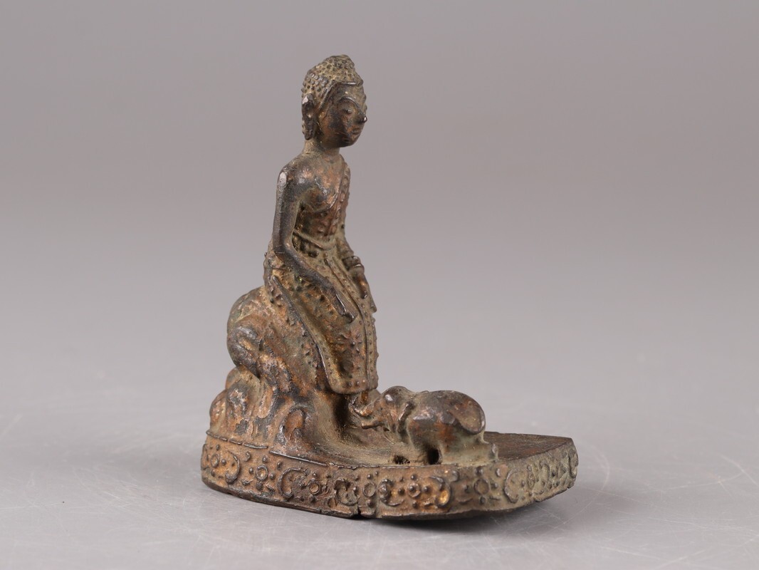 中国古玩 唐物 仏教美術 古銅造 タイ 仏像 時代物 極上品 初だし品 D5357_画像4