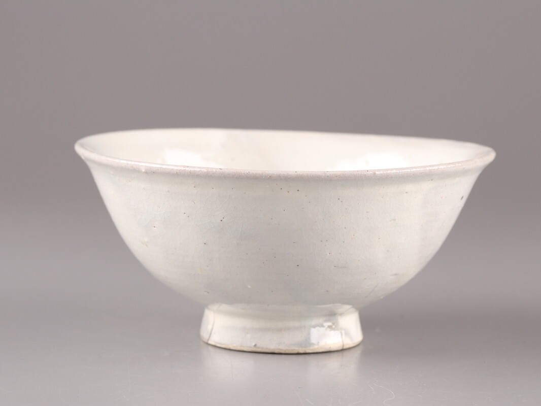 古美術 朝鮮古陶磁器 李朝 白磁 茶碗 時代物 極上品 初だし品 D5346_画像3