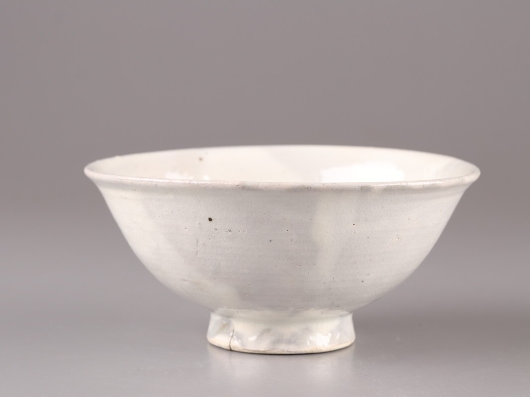 古美術 朝鮮古陶磁器 李朝 白磁 茶碗 時代物 極上品 初だし品 D5346_画像4