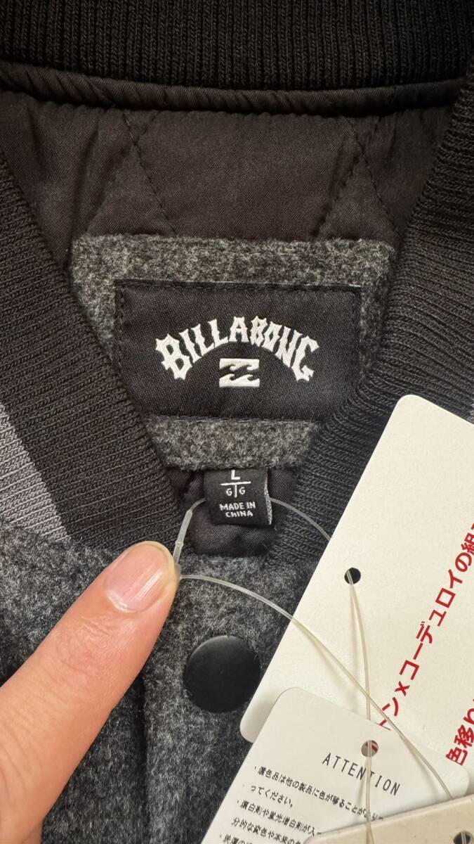 【新品】BILLABONG ビラボン スタジャン ブラック 黒 Lサイズ_画像3