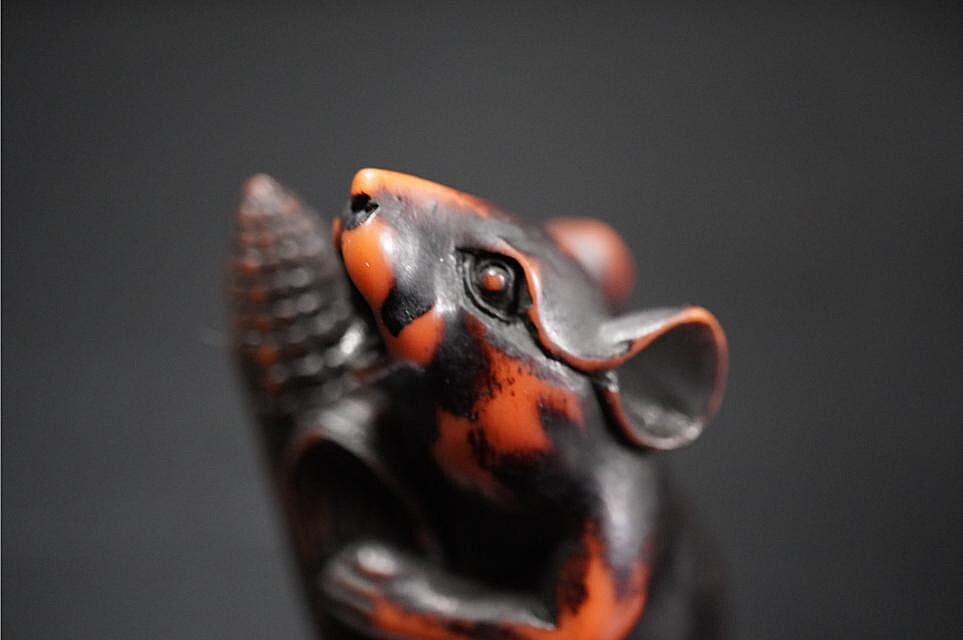 D5741-3 старый netsuke дерево гравюра [ шар .....] старый netsuke . предмет 