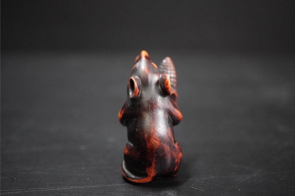 D5741-3 старый netsuke дерево гравюра [ шар .....] старый netsuke . предмет 