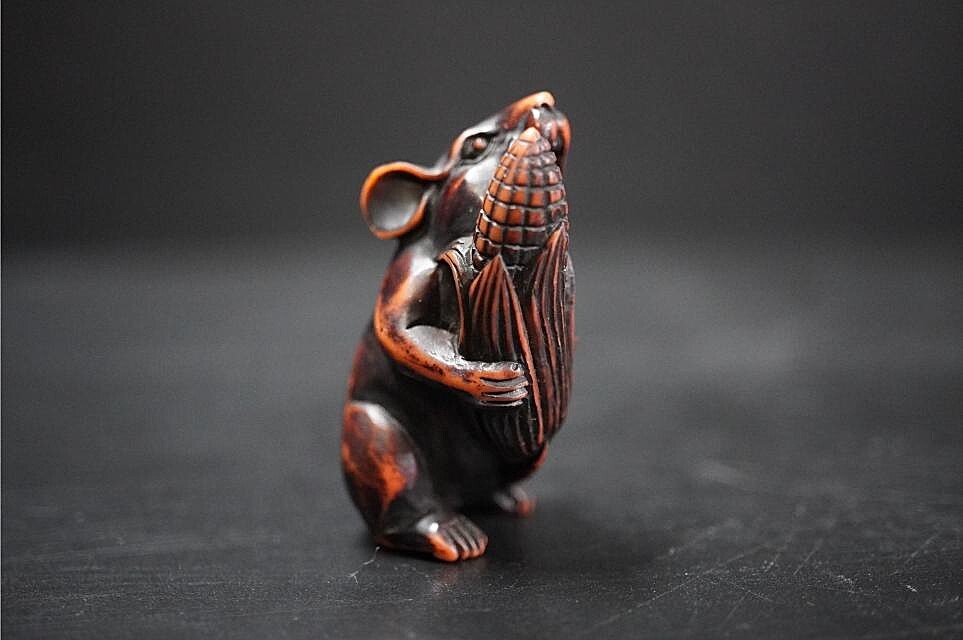 D5741-3 старый netsuke дерево гравюра [ шар .....] старый netsuke . предмет 