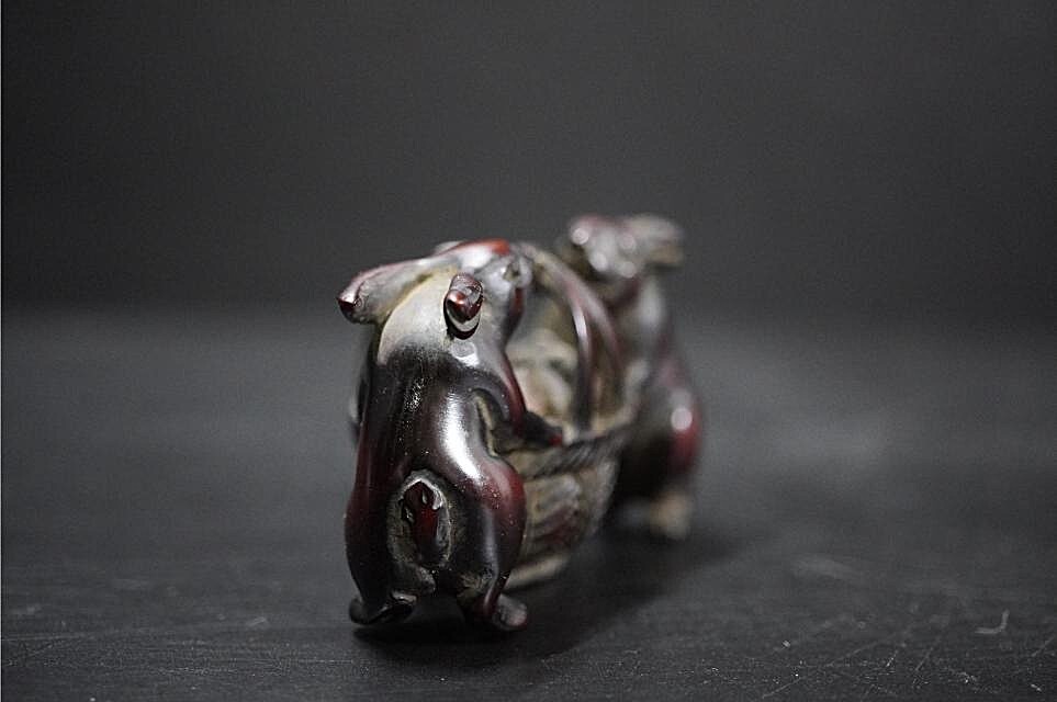 D5841-4 старый netsuke дерево гравюра [.. 2 .] большой netsuke . netsuke . предмет 