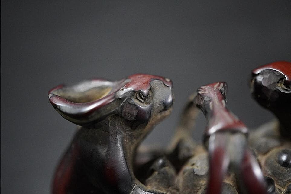 D5841-4 старый netsuke дерево гравюра [.. 2 .] большой netsuke . netsuke . предмет 