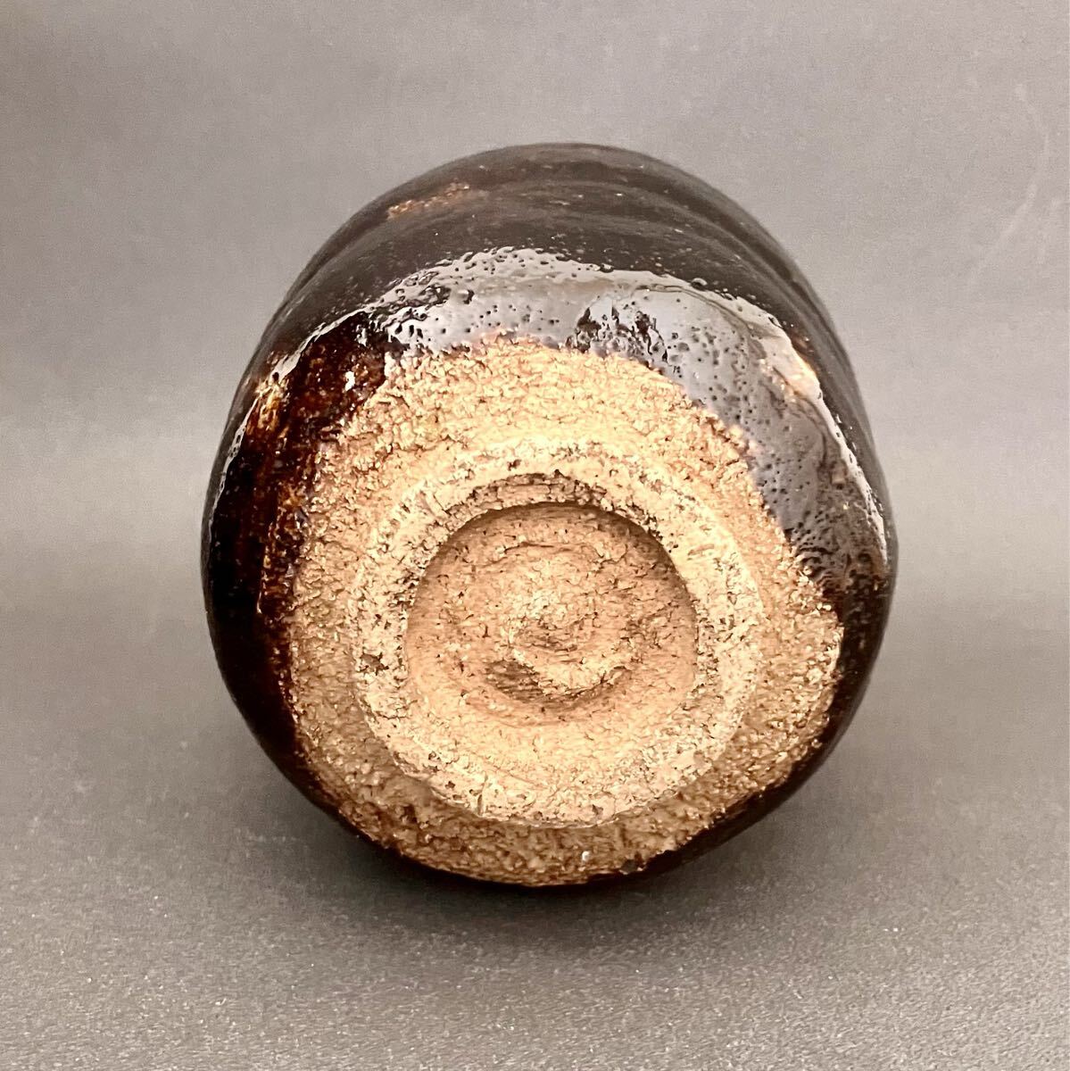 十一代楽吉左衛門(慶入)「惣吉花押」希少作 黒筒茶碗 十五代楽直入識箱 共箱 楽茶碗 茶道具 本物保証_画像7