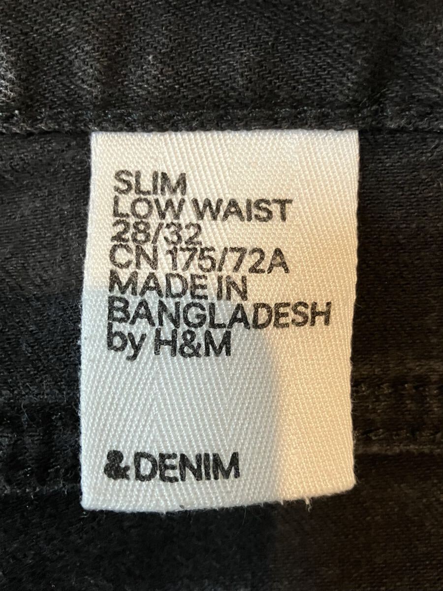 H&M スリム ロー ウエスト ブラック ジーンズ 28×32_画像4