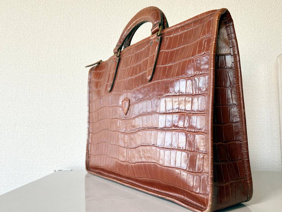 【FELISI】 フェリージ 9841 オールレザー ブリーフケース 型押しクロコ ☆ USED_画像2