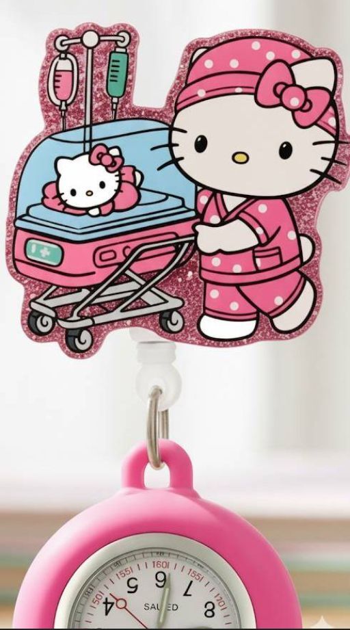 ◆**ハローキティ【忙しい毎日を彩る癒やしの一本】ナースウォッチ伸びるリール付！_画像2