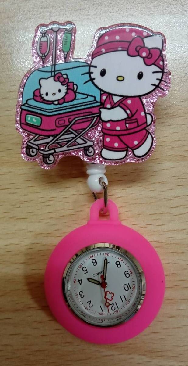 ◆**ハローキティ【忙しい毎日を彩る癒やしの一本】ナースウォッチ伸びるリール付！_画像3