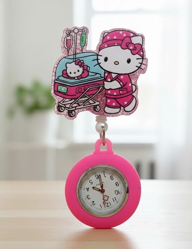 ◆**ハローキティ【忙しい毎日を彩る癒やしの一本】ナースウォッチ伸びるリール付！_画像1