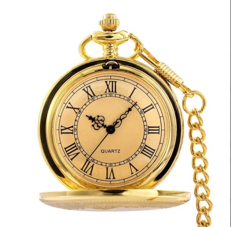 【送料無料・限定特価】新品★豪華ゴールド★ 懐中時計 ローマ数字 クォーツ アンティーク調 ★_画像2