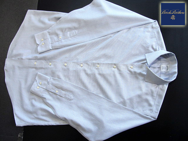 ★美品 ブルックスブラザーズ BROOKS BROTHERS ワイドスプレットシャツ 長袖 XLサイズ 希少品 ハンサムチェック ネイビー×ホワイト_画像6