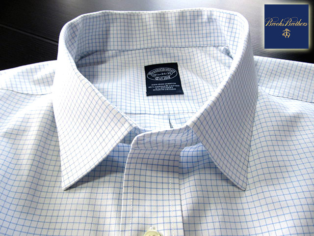 * прекрасный товар Brooks Brothers BROOKS BROTHERS активный сорочка длинный рукав XXL размер редкий товар tata- подошва проверка голубой × белый 
