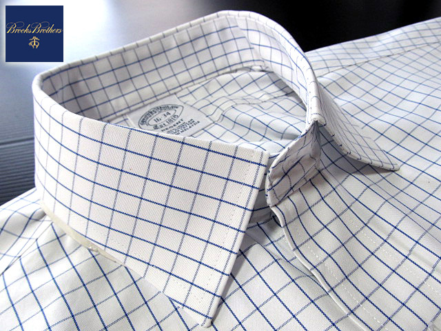 * прекрасный товар Brooks Brothers BROOKS BROTHERS активный сорочка длинный рукав L размер редкий товар tata- подошва проверка голубой × белый 