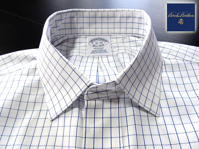 * прекрасный товар Brooks Brothers BROOKS BROTHERS активный сорочка длинный рукав L размер редкий товар tata- подошва проверка голубой × белый 