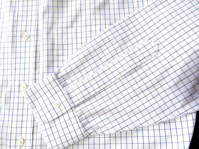 * прекрасный товар Brooks Brothers BROOKS BROTHERS активный сорочка длинный рукав L размер редкий товар tata- подошва проверка голубой × белый 