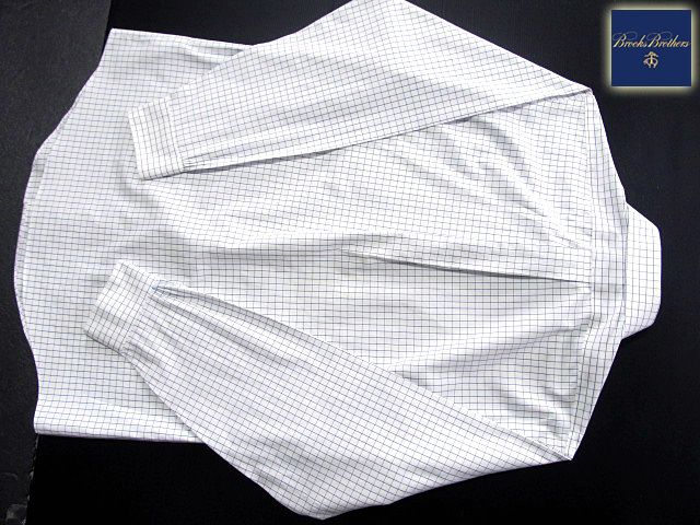 * прекрасный товар Brooks Brothers BROOKS BROTHERS активный сорочка длинный рукав L размер редкий товар tata- подошва проверка голубой × белый 