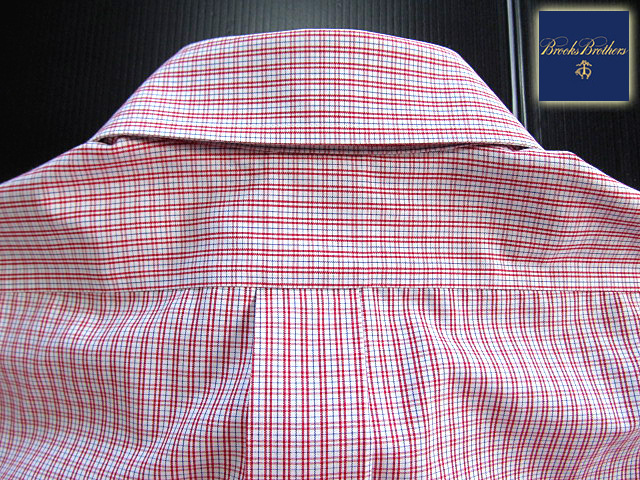 * прекрасный товар Brooks Brothers BROOKS BROTHERS кнопка down рубашка длинный рукав L размер редкий товар рукоятка Sam проверка красный × голубой × белый 