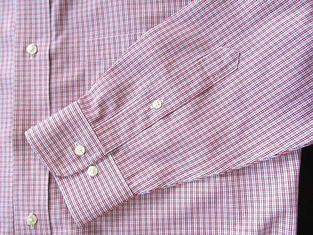 * прекрасный товар Brooks Brothers BROOKS BROTHERS кнопка down рубашка длинный рукав L размер редкий товар рукоятка Sam проверка красный × голубой × белый 