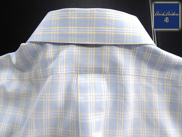 * прекрасный товар Brooks Brothers BROOKS BROTHERS активный сорочка длинный рукав L размер редкий товар рукоятка Sam проверка голубой × желтый × белый 