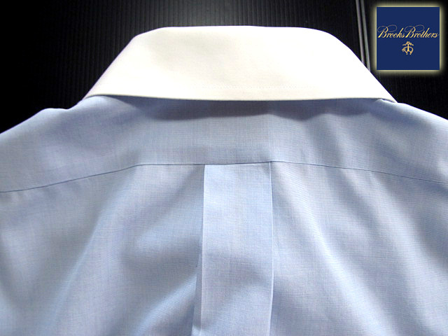 *500 иен старт! Brooks Brothers BROOKS BROTHERS активный сорочка *k реликт длинный рукав L размер редкий товар голубой × белый 