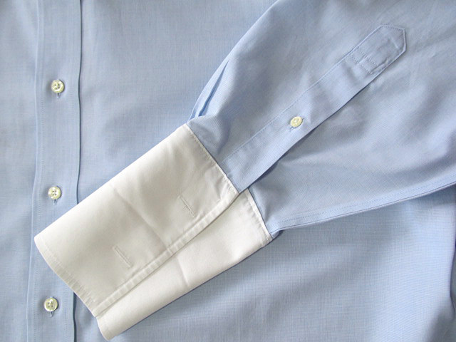 *500 иен старт! Brooks Brothers BROOKS BROTHERS активный сорочка *k реликт длинный рукав L размер редкий товар голубой × белый 