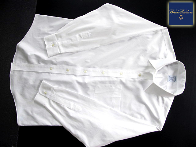 *500 иен старт! Brooks Brothers BROOKS BROTHERS активный сорочка длинный рукав L размер редкий товар Brooks premium * белый 