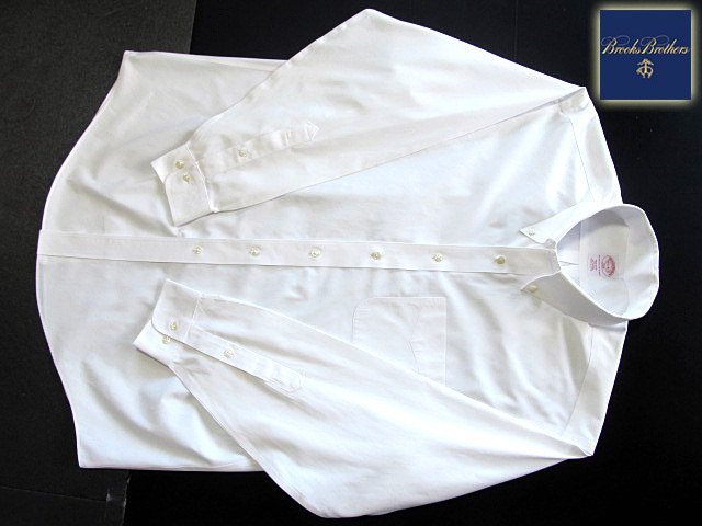 *500 иен старт! Brooks Brothers BROOKS BROTHERS кнопка down рубашка длинный рукав L размер редкий товар Brooks premium * белый 