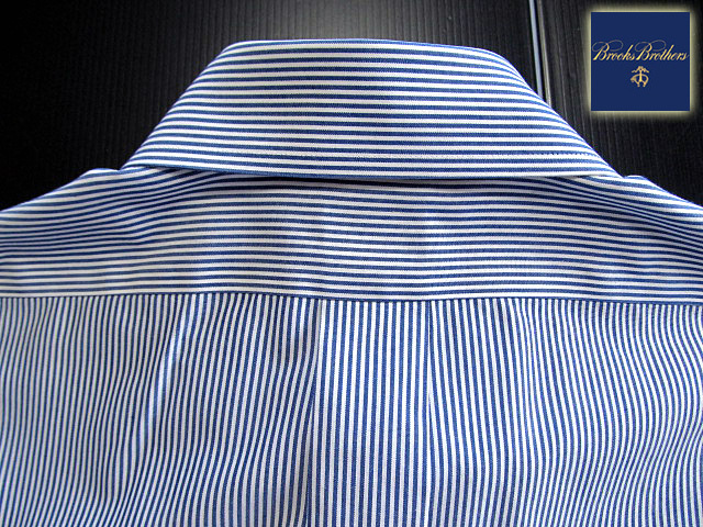 * прекрасный товар Brooks Brothers BROOKS BROTHERS кнопка down рубашка длинный рукав L размер редкий товар прохладный полоса голубой × белый 