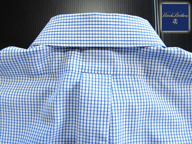 * прекрасный товар Brooks Brothers BROOKS BROTHERS активный сорочка длинный рукав XL размер редкий товар рукоятка Sam проверка голубой × белый 