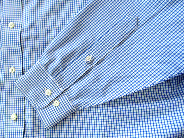 * прекрасный товар Brooks Brothers BROOKS BROTHERS активный сорочка длинный рукав XL размер редкий товар рукоятка Sam проверка голубой × белый 