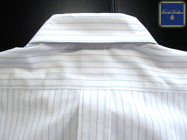 * прекрасный товар Brooks Brothers BROOKS BROTHERS кнопка down рубашка длинный рукав L размер редкий товар мульти- полоса голубой × белый 
