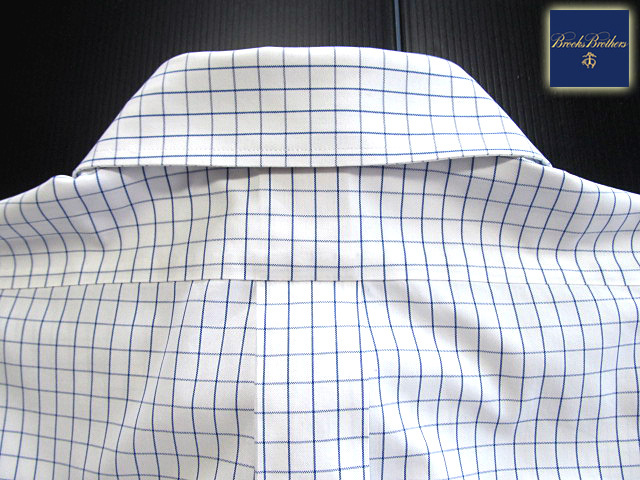 * прекрасный товар Brooks Brothers BROOKS BROTHERS кнопка down рубашка длинный рукав L размер редкий товар tata- подошва проверка голубой × белый 