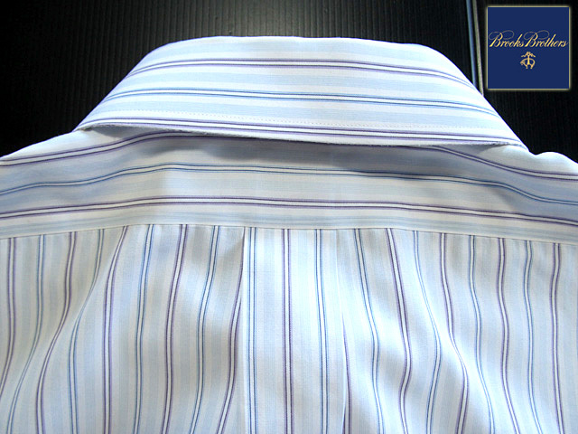 ★100円スタート！ブルックスブラザーズ BROOKS BROTHERS アクティブドレスシャツ 長袖 XLサイズ 希少品 マルチストライプ ブルー_画像4