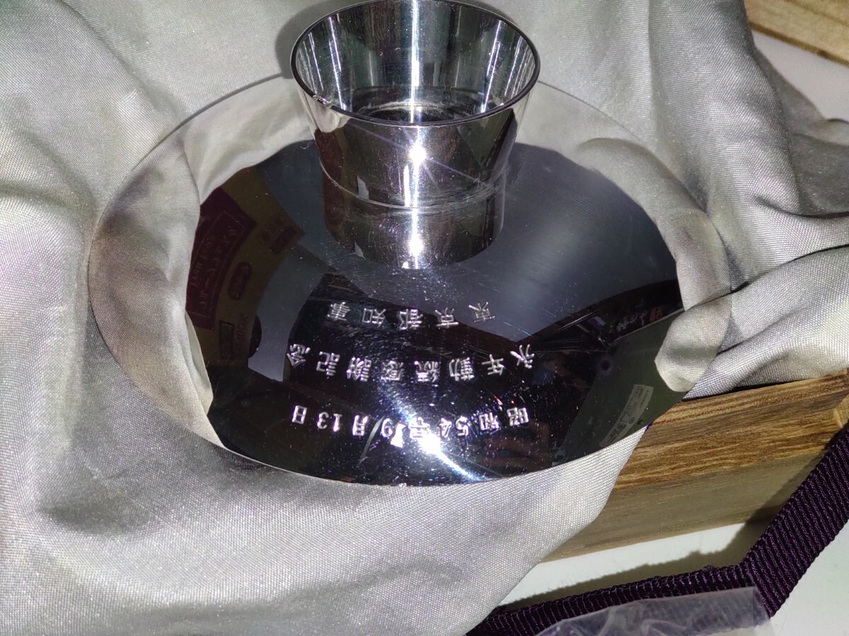  серебряный кубок серебряный чашечка для сакэ оригинальный серебряный серебряный 1000 SILVER1000 посуда для сакэ серебряный товар sake чашечка для сакэ оригинальный серебряный чашечка для сакэ Showa 54 год 99g утиль 