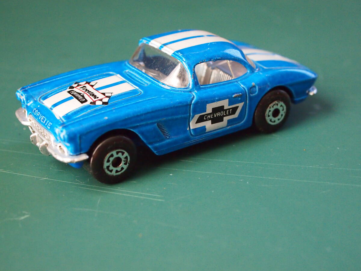 マッチボックス 1962年 シボレー コルベット 青 マカオ製 1/58 本体のみ 外箱無し 中古 ミニカー_画像1