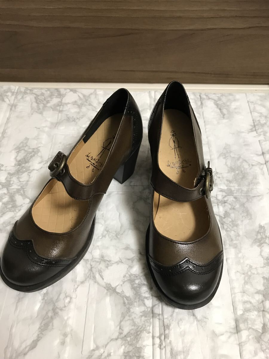 【美品】あしながおじさん メリージェーンパンプス 22.5cmブラウン/ブラック _画像3