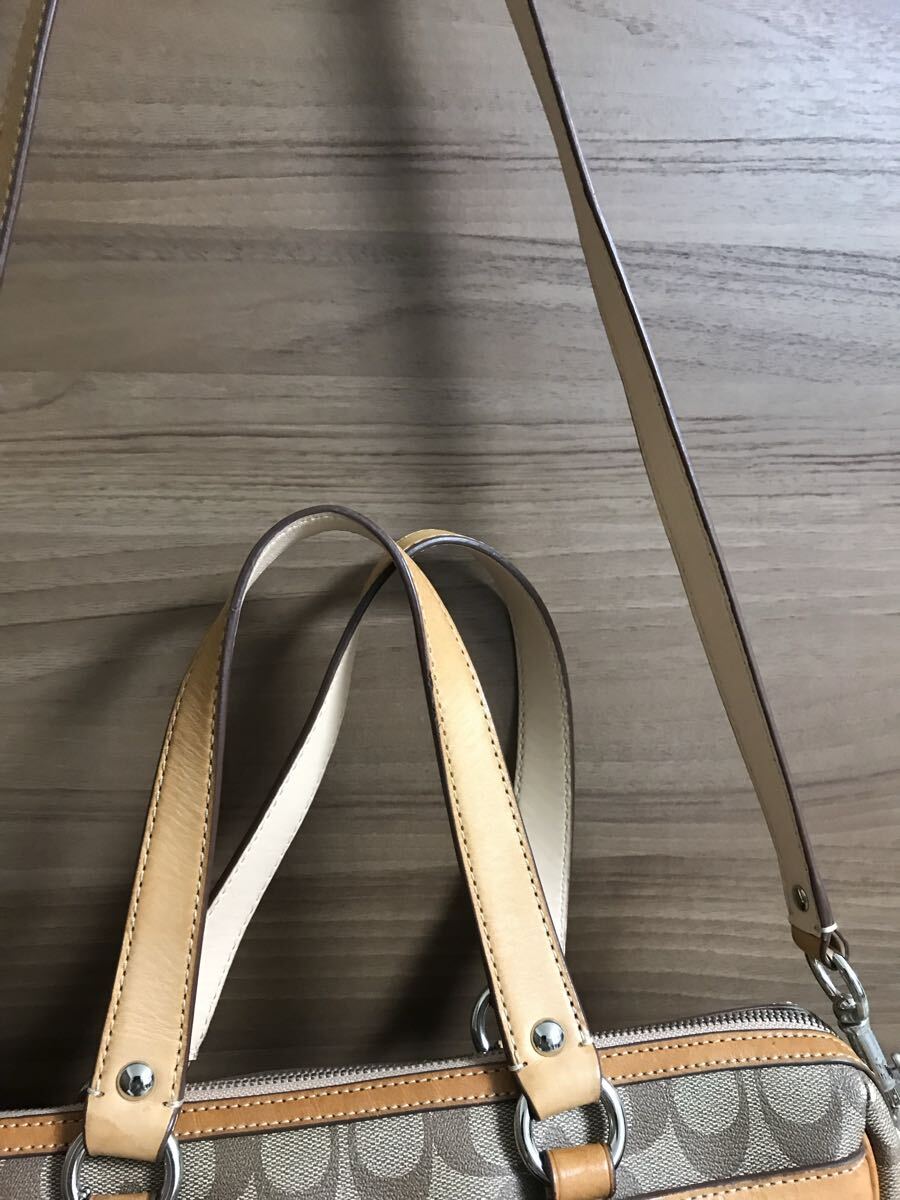 COACH コーチ 2way シグネチャー ショルダー ハンドバッグ 16119 ベージュ トートバッグ ハンドバッグ ショルダーバッグ レザー_画像4