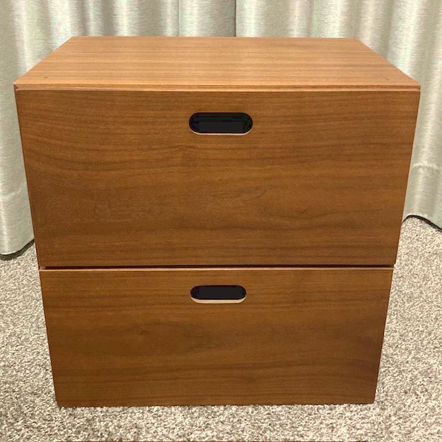 【送料無料】無印良品 スタッキングチェスト 引出し ２段 ウォールナット材突板 MUJI 収納 ①_画像1