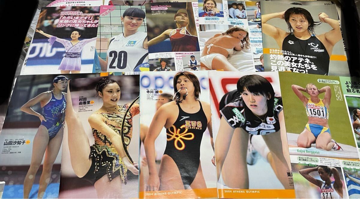 26 女子アスリート 切り抜き 約237ページ ゴルフ バレー 水泳 マラソン フィギュアスケート 寺川綾 武田奈也 他_画像2