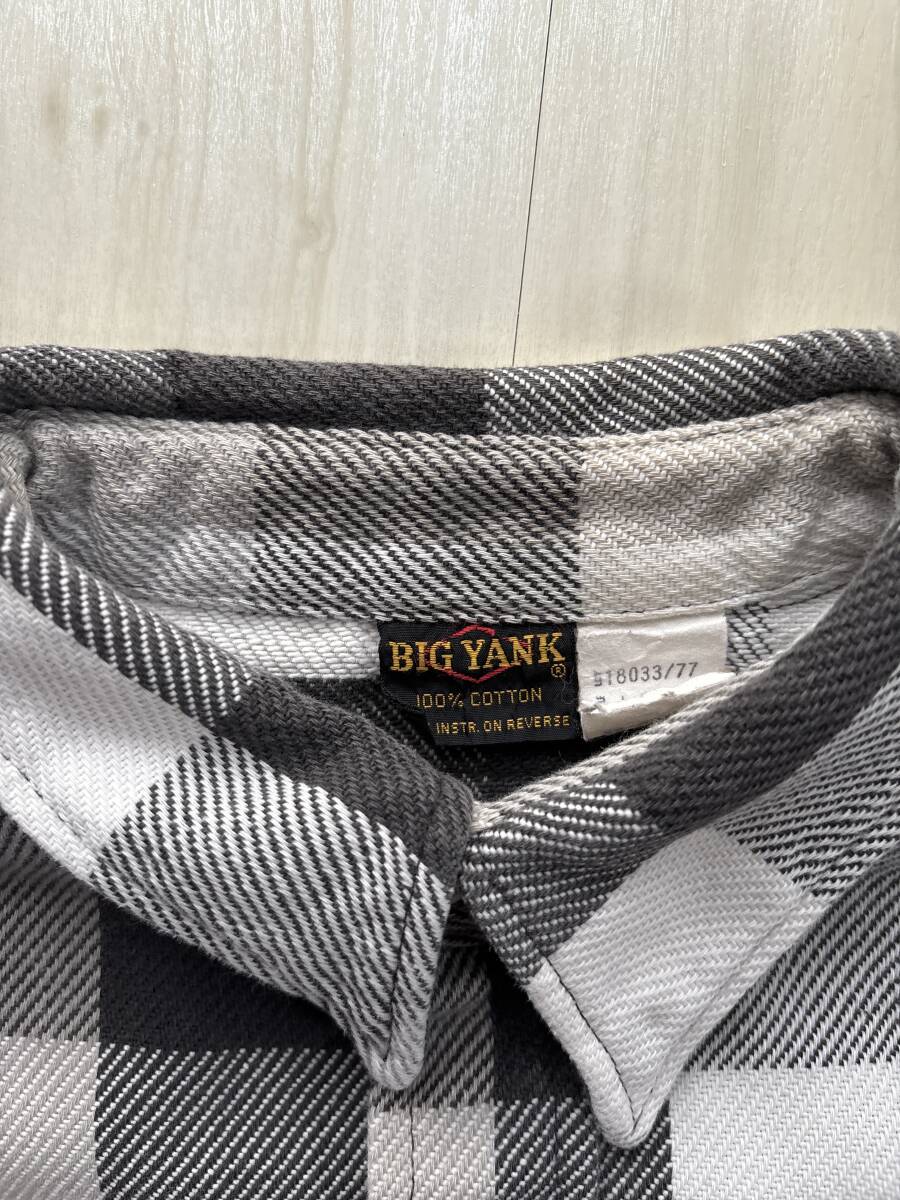 超希少 60s 70s big yank 白 黒 グレー ヘビーネルシャツ )検 vintage オンブレ ネルシャツ ヘビネル マチ USA製 マチネル ヴィンテージ_画像1