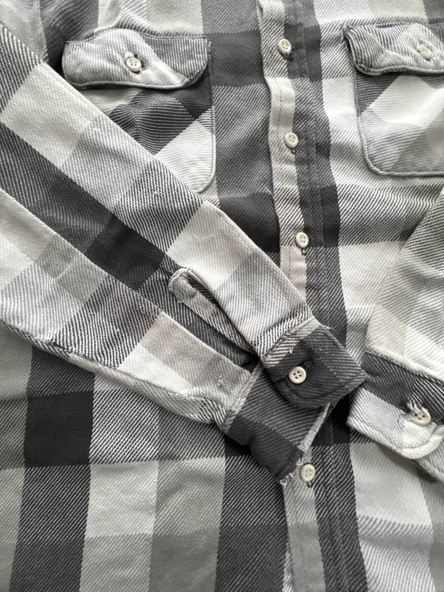 超希少 60s 70s big yank 白 黒 グレー ヘビーネルシャツ )検 vintage オンブレ ネルシャツ ヘビネル マチ USA製 マチネル ヴィンテージ_画像6