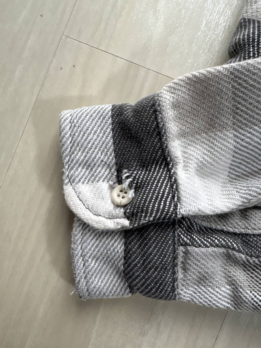 超希少 60s 70s big yank 白 黒 グレー ヘビーネルシャツ )検 vintage オンブレ ネルシャツ ヘビネル マチ USA製 マチネル ヴィンテージ_画像9