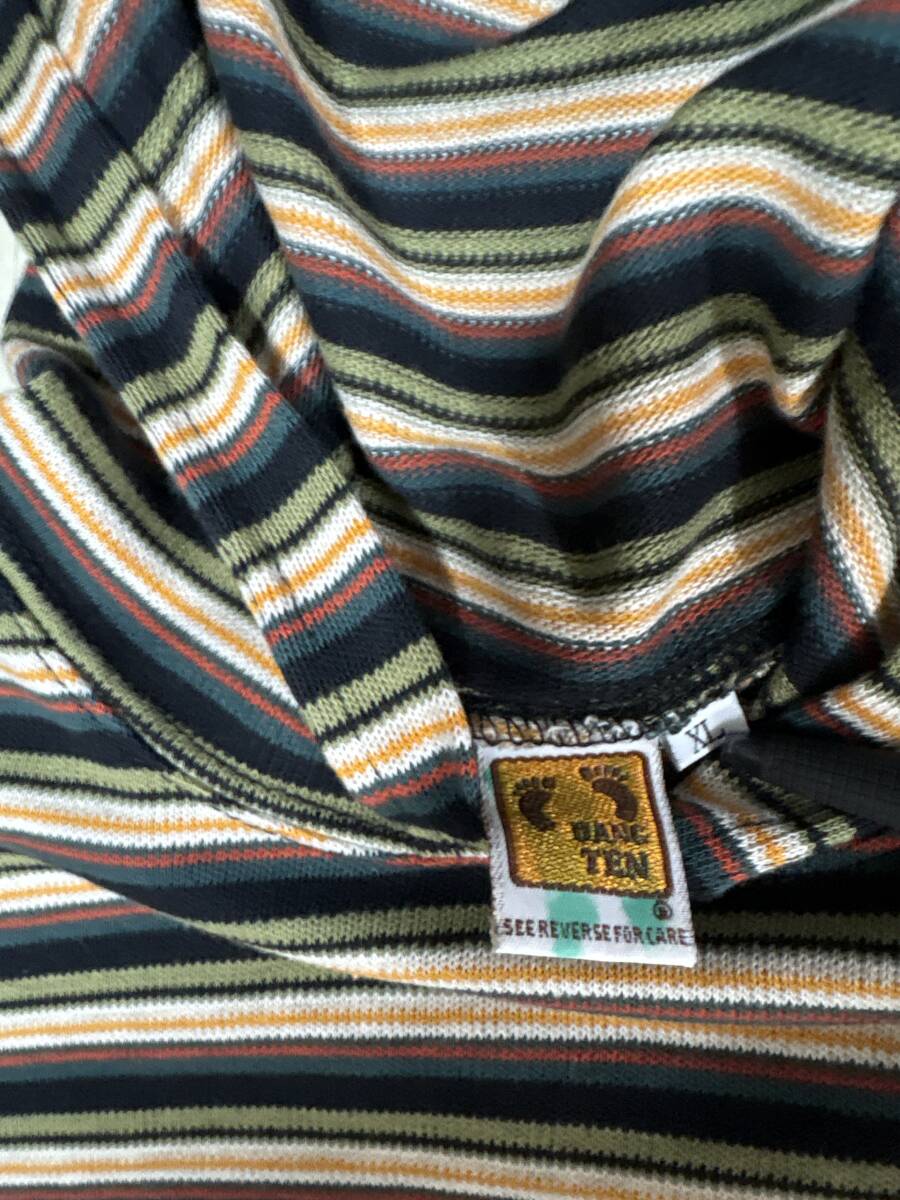 70s Hang Ten ボーダー ロンT パーカー Tシャツ フード )検 オンブレ ネルシャツ ヴィンテージ 60s 80s アメリカ製 PENDLETON ベルベルジン_画像4