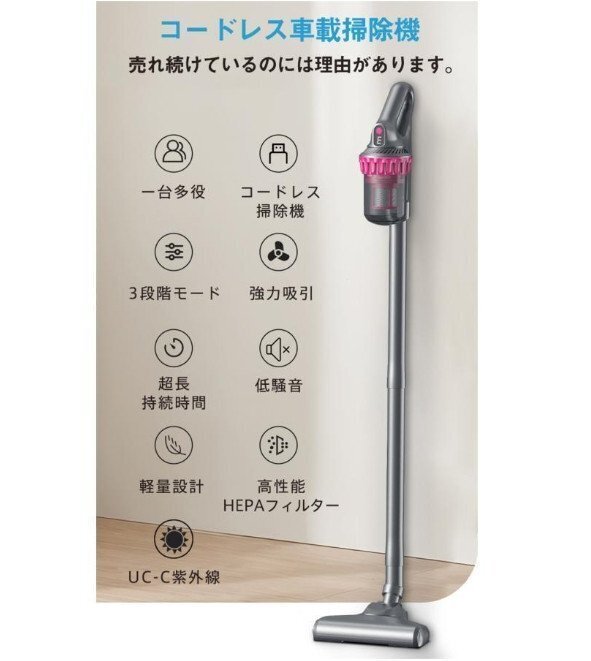 掃除機 コード式 サイクロン式 コードレス 32000pa 強力吸引力 軽量 静音 小型 ハンディー クリーナー コンパクト 家庭用 省エネ_画像5