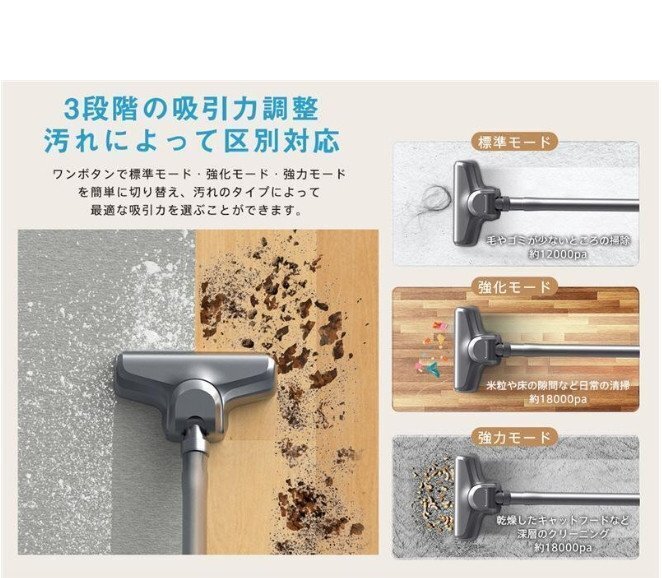 掃除機 コード式 サイクロン式 コードレス 32000pa 強力吸引力 軽量 静音 小型 ハンディー クリーナー コンパクト 家庭用 省エネ_画像8