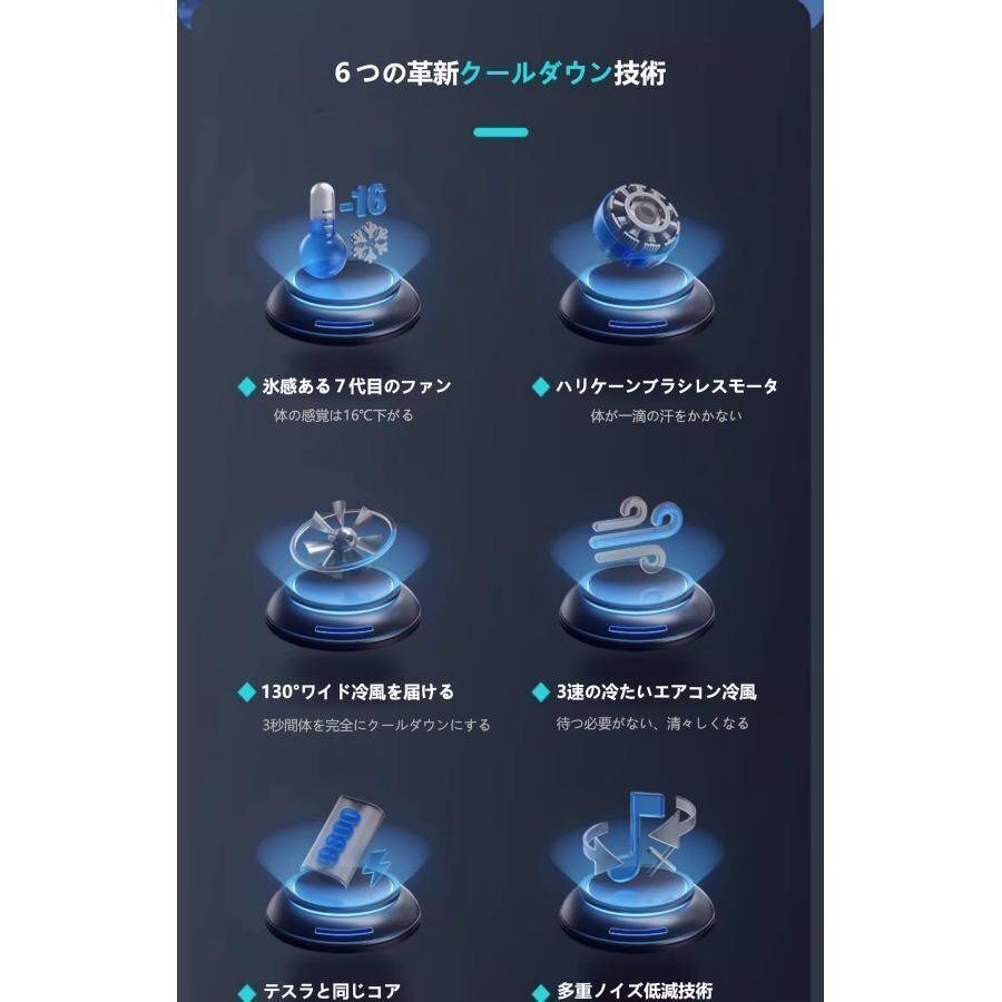 腰掛け扇風機 ライト機能付き 強力ベルトファン 二重風腰掛けファン 小型ベルトファン 10000mAhモバイル バッテリー内蔵 省エネ_画像7